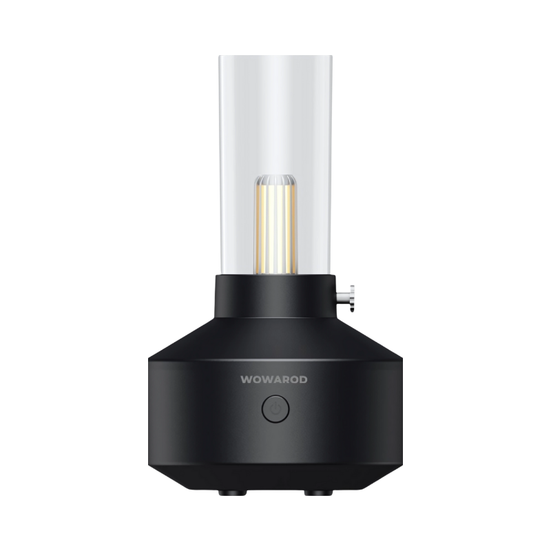 LUMIO | Humidificador retro negro con luz ambiental cálida – Retro humidifier black with warm ambient light