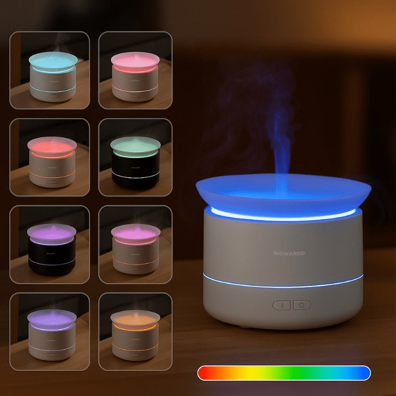 Difusor de niebla CloudMist Pro con iluminación RGB en múltiples colores